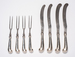 Set of twelve pistol grip knives and forks